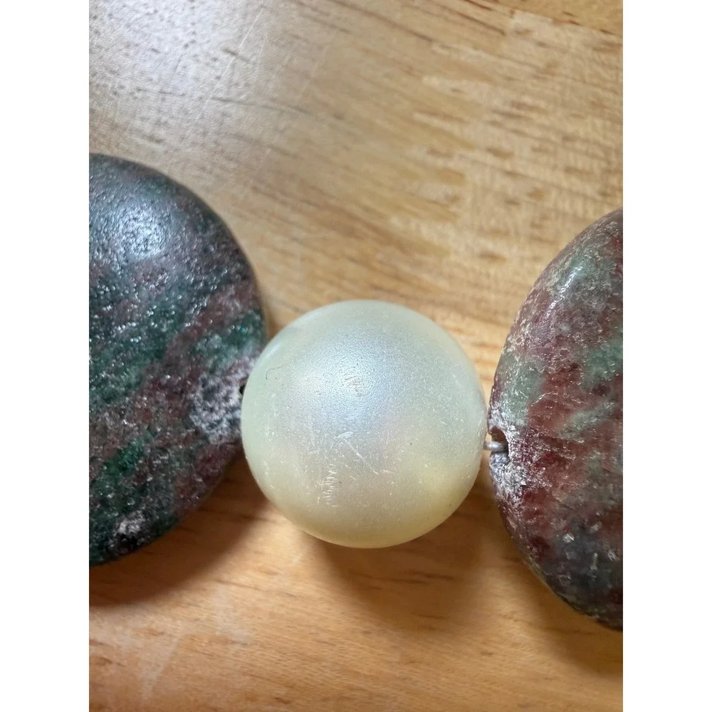 Boho Chunky Stone Faux‎ Pearl Southwestern Toggle Necklace Unbranded